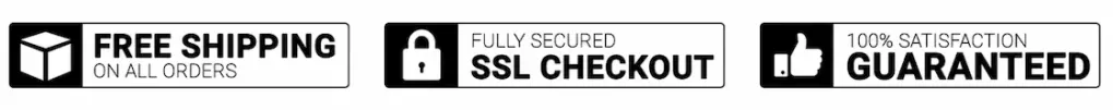 trust badges for GL Planters free shipping on all raised garden beds fully secure checkout on all planters and 100% satisfaction guaranteed on all planter boxes.