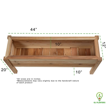 Solid 2-inch thick cedar top trim reinforcing raised garden planter box