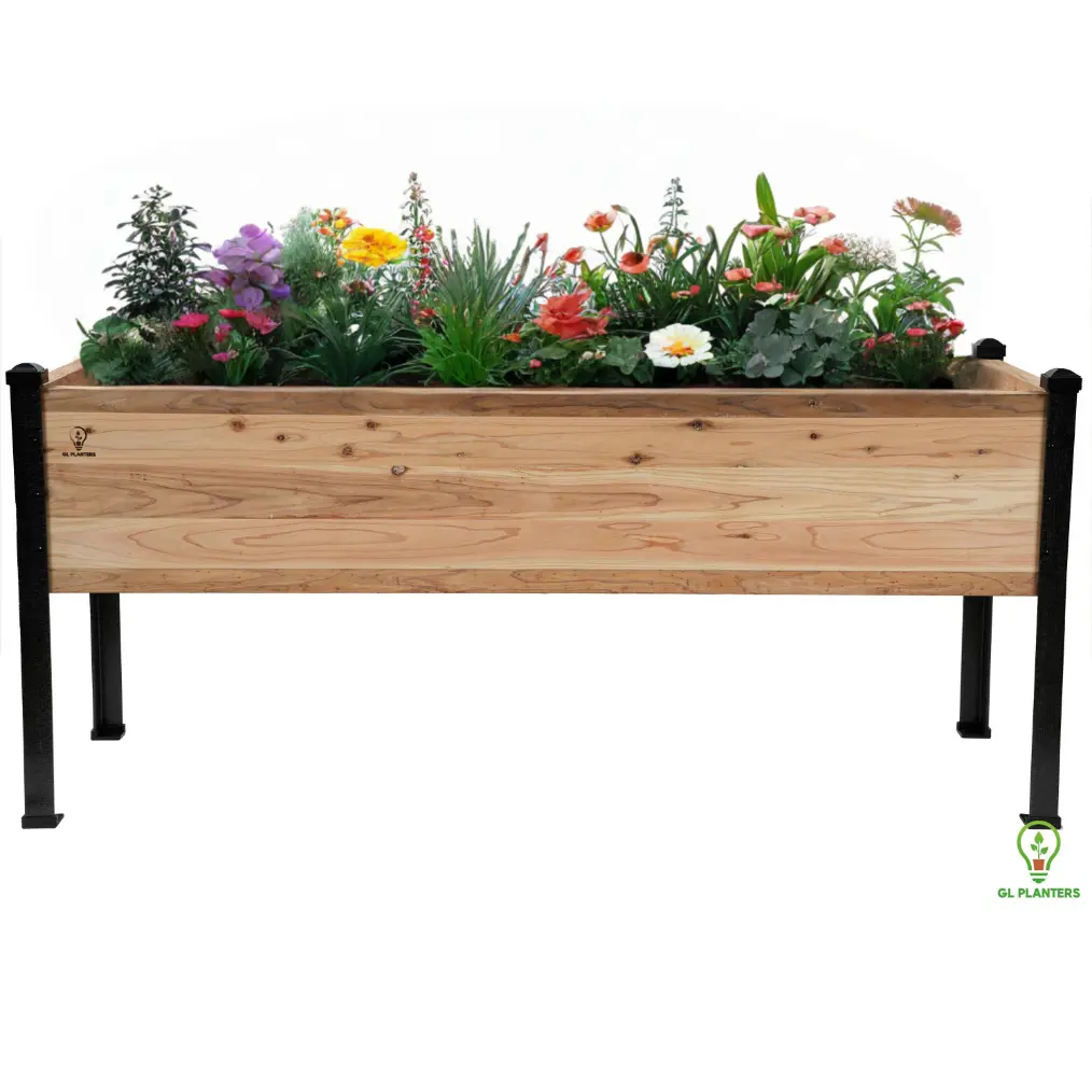 7224 XL Elevated Cedar Raised Garden Bed  30" No-Bend Height