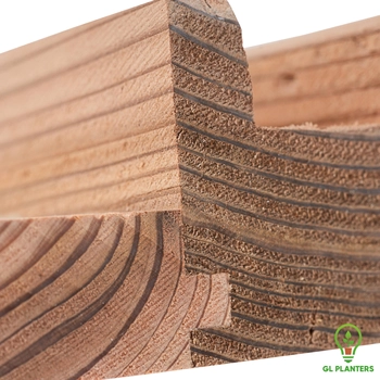 Tongue-and-groove cedar boards used in premium raised garden planters